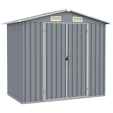 Gossi Șopron de gradina, gri, 205 x 129 x 183, otel galvanizat