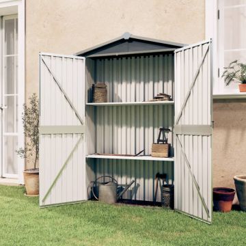 Gossi sopron de gradina, gri, 116x45x175 cm, otel galvanizat