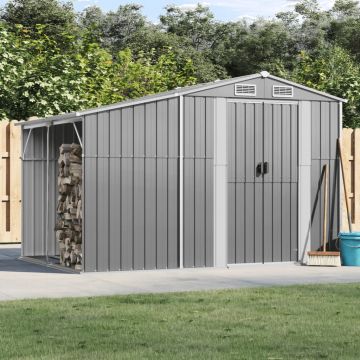 Gossi sopron de gradina, gri, 277x192,5x179 cm, otel zincat