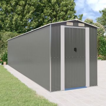 Gossi sopron de gradina, gri deschis, 192x855x223 cm, otel galvanizat