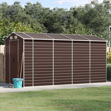 Gossi sopron de gradina, maro, 191x385x198 cm, otel galvanizat