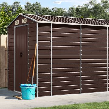 Gossi sopron de gradina, maro, 191x470x198 cm, otel galvanizat