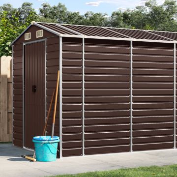 Gossi sopron de gradina, maro, 191x810x198 cm, otel galvanizat