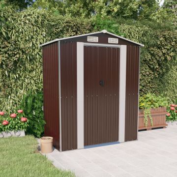 Gossi sopron de gradina, maro inchis, 192x108x223 cm, otel galvanizat