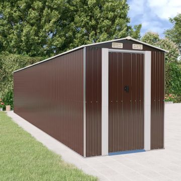 Gossi sopron de gradina, maro inchis, 192x938x223 cm, otel galvanizat