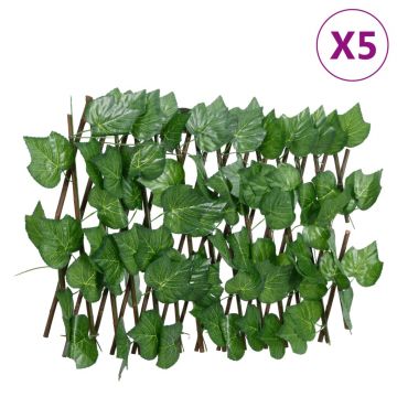 Gossi spalier frunze struguri false extensibil 5 buc verde 180x20 cm