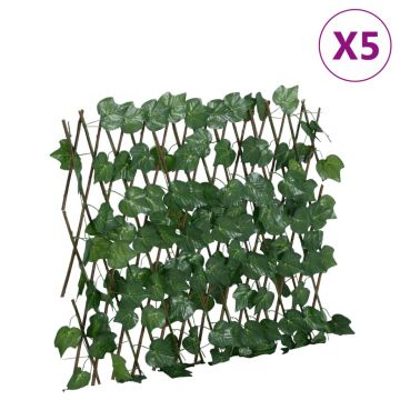 Gossi spalier frunze struguri false extensibil 5 buc verde 190x60 cm