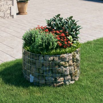 Gossi stalp de gabion, Ø100x50 cm, otel galvanizat, circular