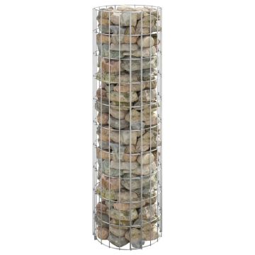 Gossi stalp de gabion, Ø30x100 cm, otel galvanizat, circular