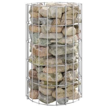 Gossi stalp de gabion, Ø30x50 cm, otel galvanizat, circular