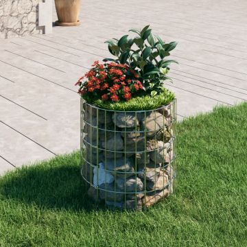 Gossi stalp de gabion, Ø50x50 cm, otel galvanizat, circular