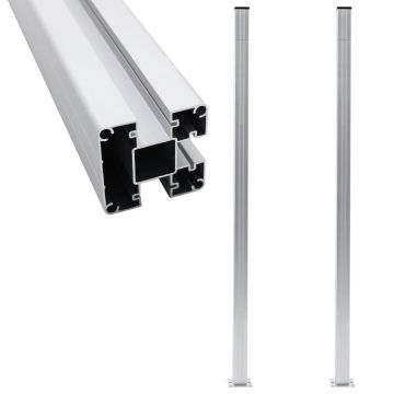 Gossi stalpi de gard, 2 buc., 185 cm, aluminiu