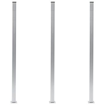 Gossi stalpi de gard, 3 buc., 185 cm, aluminiu