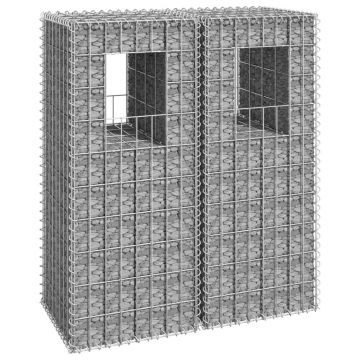 Gossi stalpi tip cos gabion, 2 buc., 40x40x100 cm, fier