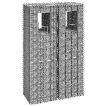 Gossi stalpi tip cos gabion, 2 buc., 40x40x140 cm, fier