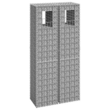 Gossi stalpi tip cos gabion, 2 buc., 40x40x180 cm, fier