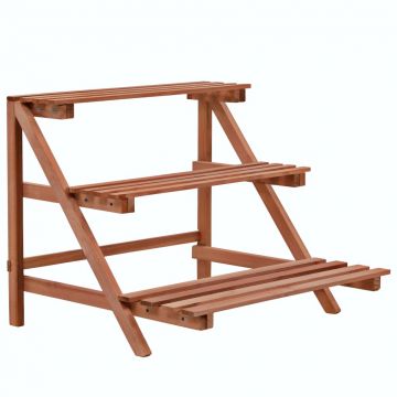 Gossi stativ de plante cu 3 rafturi, lemn de cedru, 48x45x40 cm