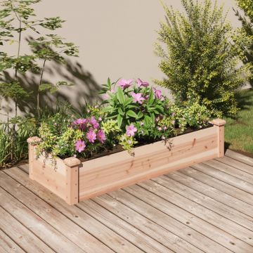 Gossi strat de gradina inaltat cu captuseala, 120x45x25 cm, lemn brad