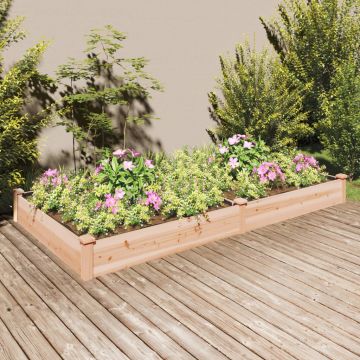 Gossi strat de gradina inaltat cu captuseala, 240x120x25 cm lemn brad