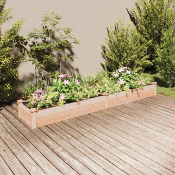 Gossi strat de gradina inaltat cu captuseala, 240x45x25 cm, lemn brad