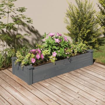Gossi strat gradina inaltat cu captuseala gri 120x45x25 cm lemn brad