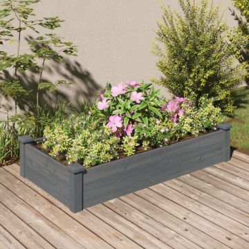 Gossi strat gradina inaltat cu captuseala gri 120x60x25 cm lemn brad