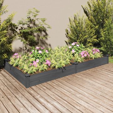 Gossi strat gradina inaltat cu captuseala gri 240x120x25cm, lemn brad