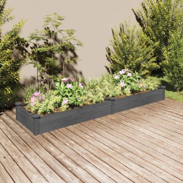 Gossi strat gradina inaltat cu captuseala gri 240x60x25 cm, lemn brad