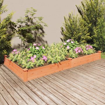 Gossi strat gradina inaltat cu captuseala maro 240x120x25cm lemn brad