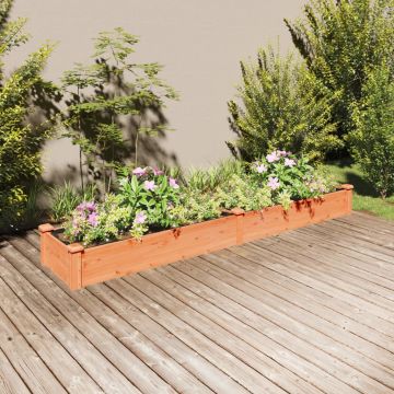 Gossi strat gradina inaltat cu captuseala maro 240x45x25 cm lemn brad