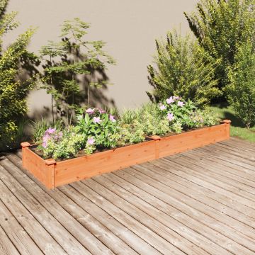 Gossi strat gradina inaltat cu captuseala maro 240x60x25 cm lemn brad