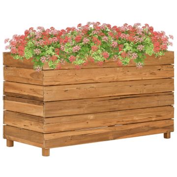 Gossi strat inaltat, 100x40x55 cm, lemn de tec reciclat si otel