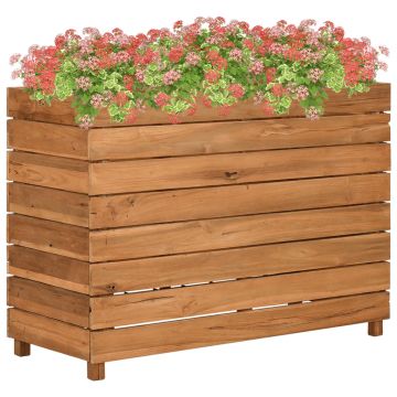 Gossi strat inaltat, 100x40x72 cm, lemn de tec reciclat si otel