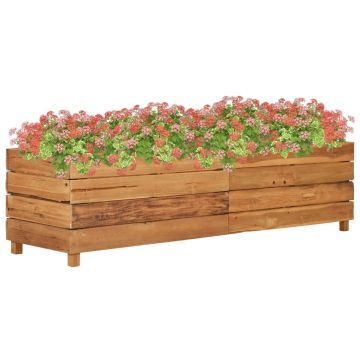 Gossi strat inaltat, 150x40x38 cm, lemn de tec reciclat si otel