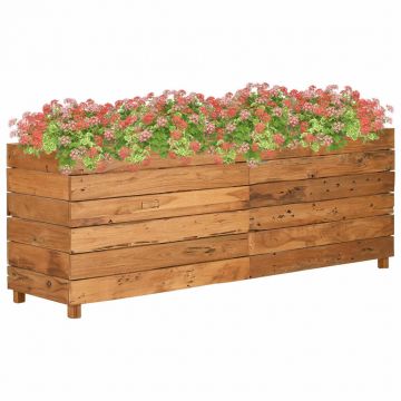 Gossi strat inaltat, 150x40x55 cm, lemn de tec reciclat si otel