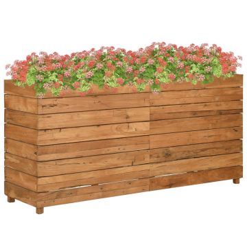 Gossi strat inaltat, 150x40x72 cm, lemn de tec reciclat si otel