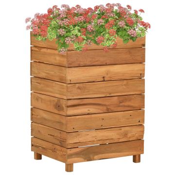 Gossi strat inaltat, 50x40x72 cm, lemn de tec reciclat si otel