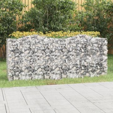 Gossi strat inaltat cu gabion arcuit, 200x50x100 cm, fier galvanizat