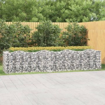 Gossi strat inaltat cu gabion arcuit, 400x100x100 cm, fier galvanizat