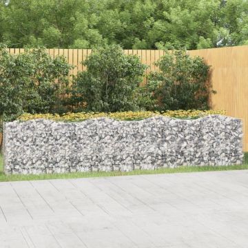 Gossi strat inaltat cu gabion arcuit, 400x50x100 cm, fier galvanizat