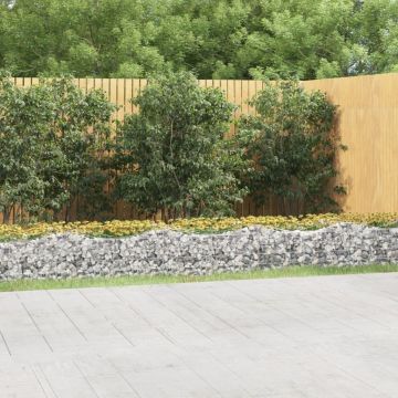Gossi strat inaltat cu gabion arcuit, 800x50x50 cm, fier galvanizat