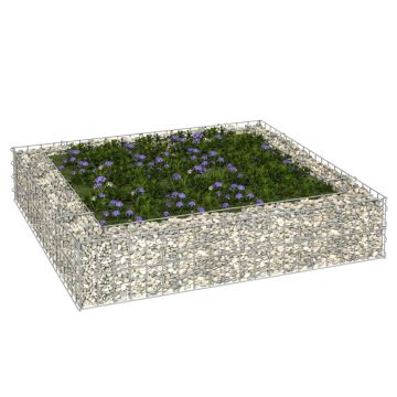 Gossi strat inaltat de gabion, 100x100x20 cm, otel galvanizat