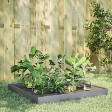 Gossi strat inaltat de gradina, 100x100x18,5 cm, otel galvanizat