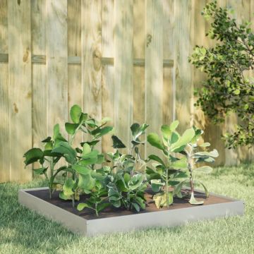 Gossi strat inaltat de gradina, 100x100x18,5 cm, otel inoxidabil