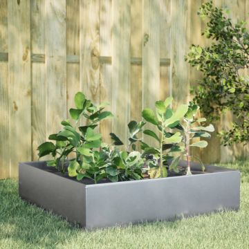 Gossi strat inaltat de gradina, 100x100x25 cm, otel galvanizat