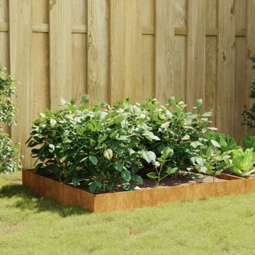 Gossi strat inaltat de gradina, 100x100x26 cm, otel corten