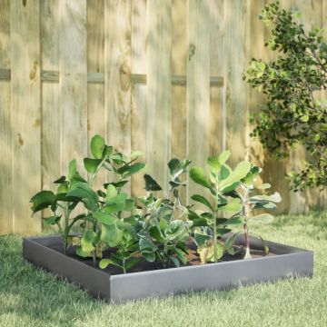 Gossi strat inaltat de gradina, 100x100x26 cm, otel galvanizat