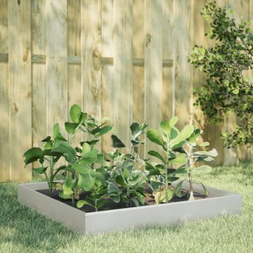 Gossi strat inaltat de gradina, 100x100x26 cm, otel inoxidabil