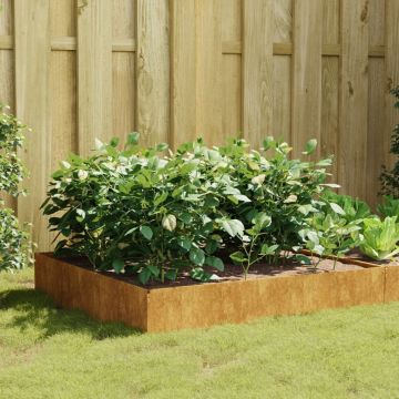 Gossi strat inaltat de gradina, 100x100x33,5 cm, otel corten