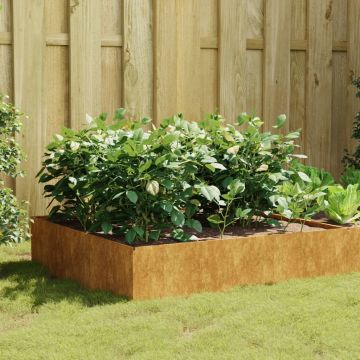 Gossi strat inaltat de gradina, 100x100x41 cm, otel corten